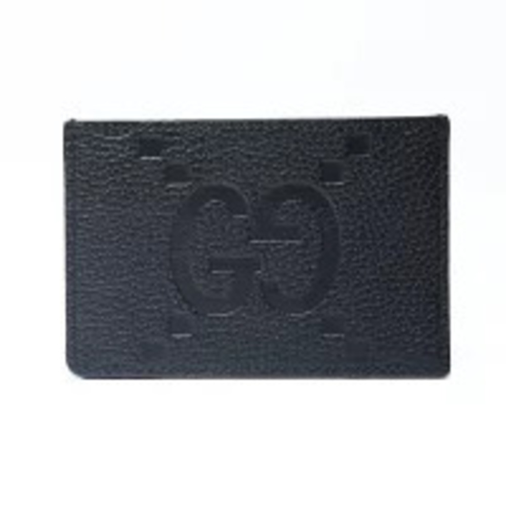 Gucci Leather Maxi GG Card Case Wallet Black